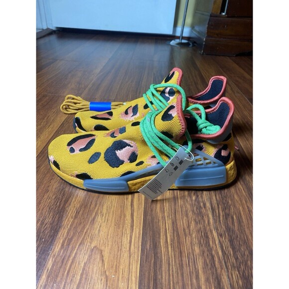 ADIDAS x PHARRELL WILLIAMS HU NMD "Pulse Amber" Animal Print HP3221 Size 10 New - Picture 6 of 9